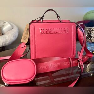 NWT Steve Madden Pink Flash Bevelyn Crossbody Satchel
